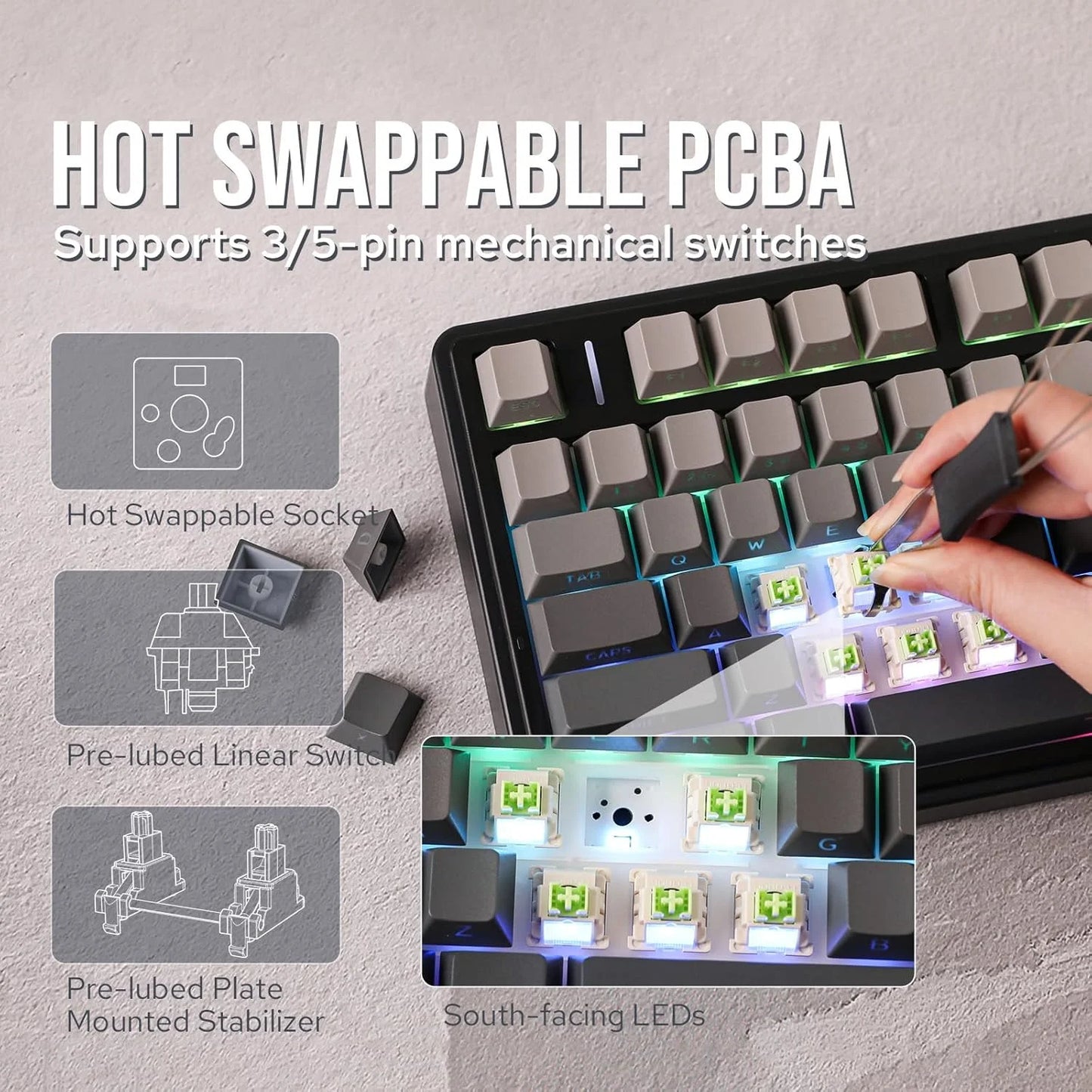 F75 Pro Gasket Mounted Wireless Gaming Mechanical Keyboard