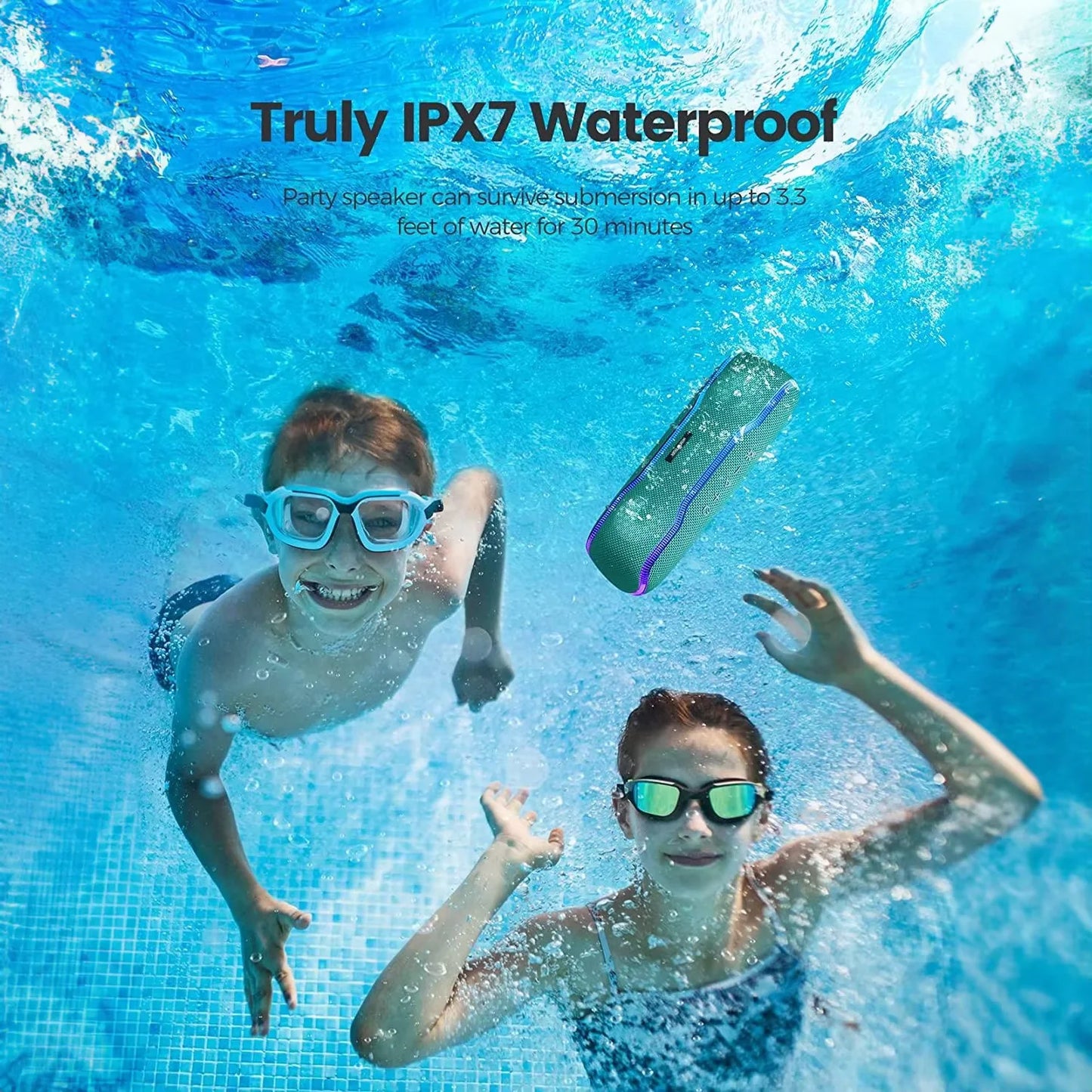 WISE TIGER F10C Outdoor Bluetooth Speaker Stereo Surround Speaker with RGB lights IPX7 Waterproof Subwoofer Speaker Loudspeaker