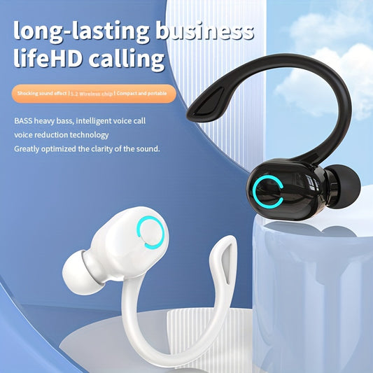 HD Stereo Wireless Earphone - Secure Fit for Sports & Running - Single-Ear, Hands-Free Talking - Lightweight & Seamless Bluetooth Connection