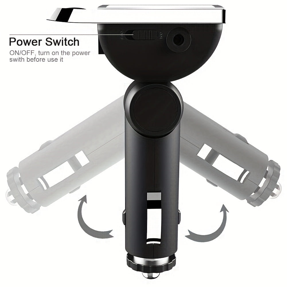 Wireless Car MP3 Player - Bluetooth FM Transmitter with LCD Screen, Rapid USB Charger, TF Card Support, Line-in AUX, and Complete Car Kit for Hands-Free Calls and Music Streaming - FM12B Model