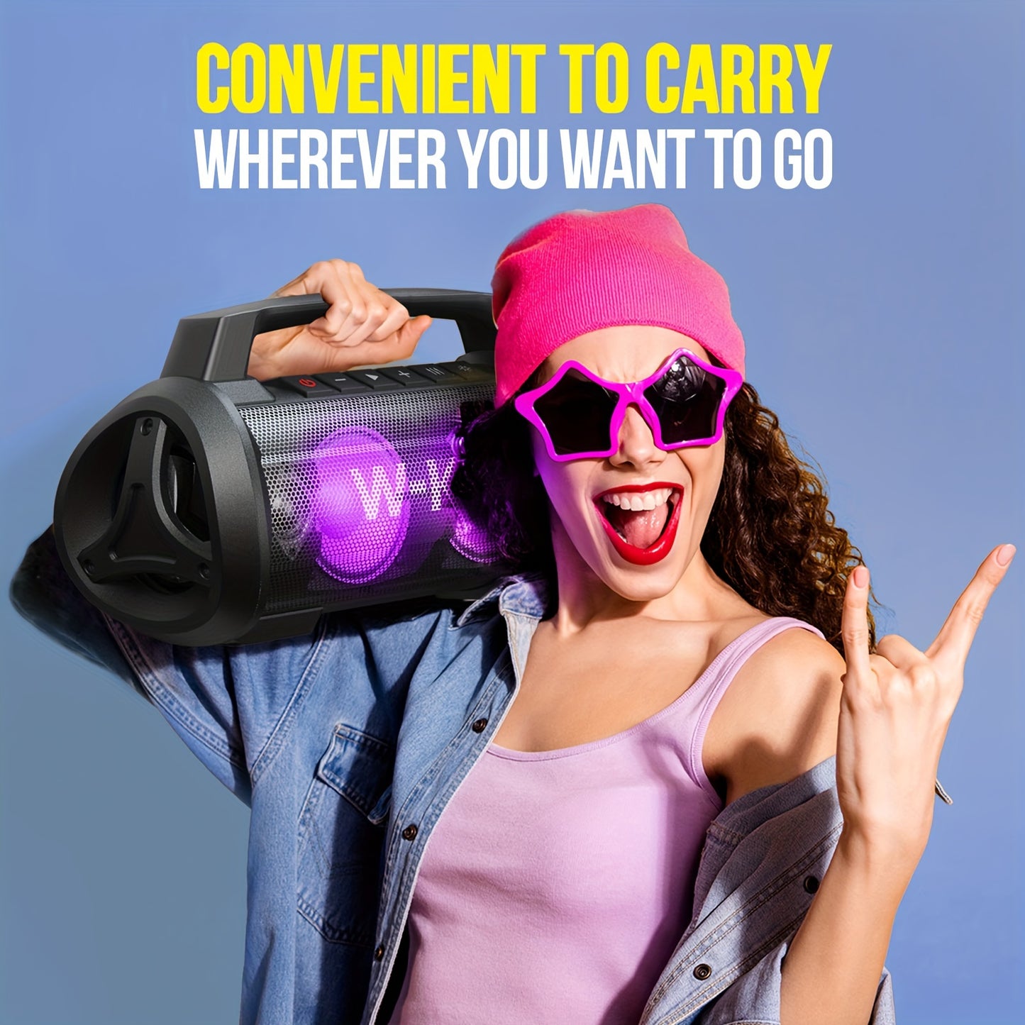 70W W-KING Thunderbolt - Portable Bluetooth Speakers with Waterproof, Bass Boost, DSP, Stereo Pairing, Powerbank, MIC and Long-Lasting Battery Life for Outdoor Party and Travel