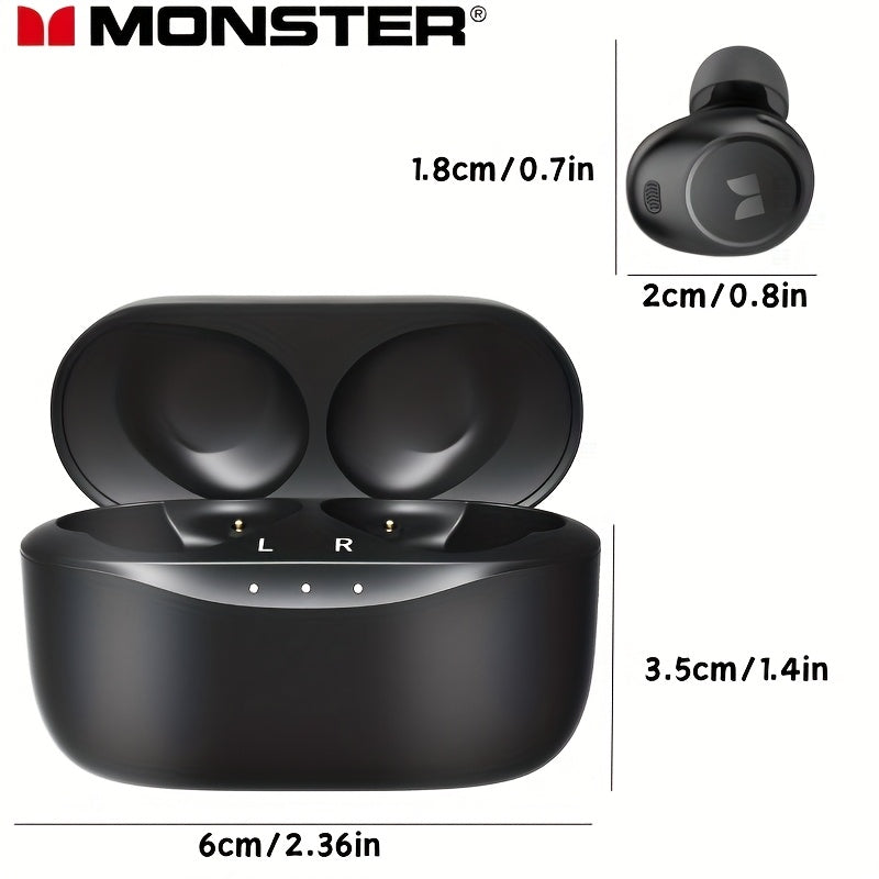 Monster Bluetooth Earbuds - In Ear Earbuds, Type-C Fast Charging, Clear Call, Automatic Noise Reduction, Long Standby Time, Suitable for Gift Giving