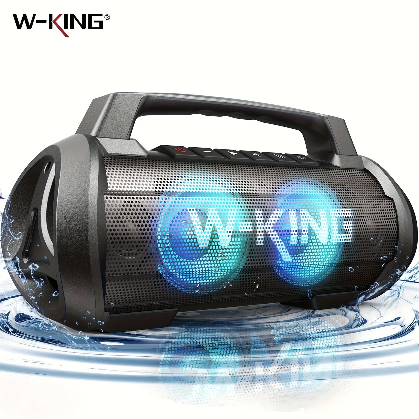 70W W-KING Thunderbolt - Portable Bluetooth Speakers with Waterproof, Bass Boost, DSP, Stereo Pairing, Powerbank, MIC and Long-Lasting Battery Life for Outdoor Party and Travel