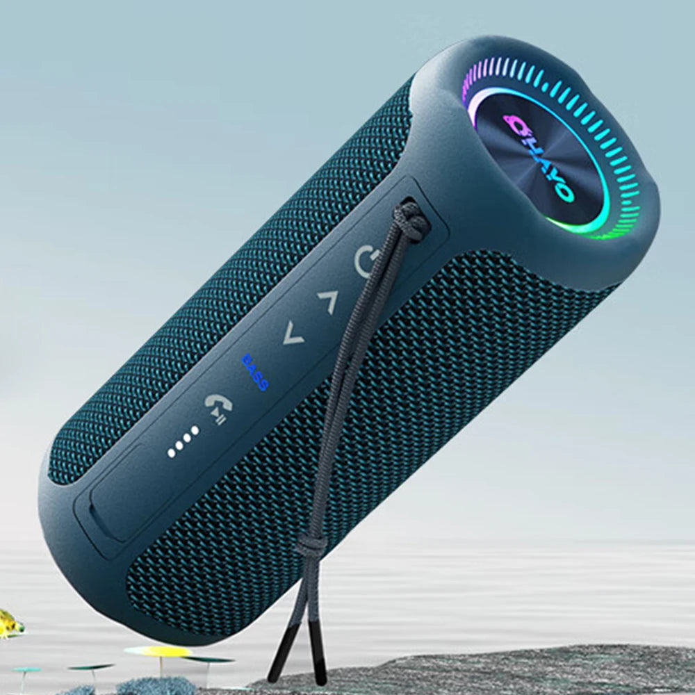OHAYO X10MAX Bluetooth Speaker 35W - IPX7 Waterproof, Powerful Stereo Sound, 24H Playtime, TWS Pairing, Dazzling Lights, Bass Up