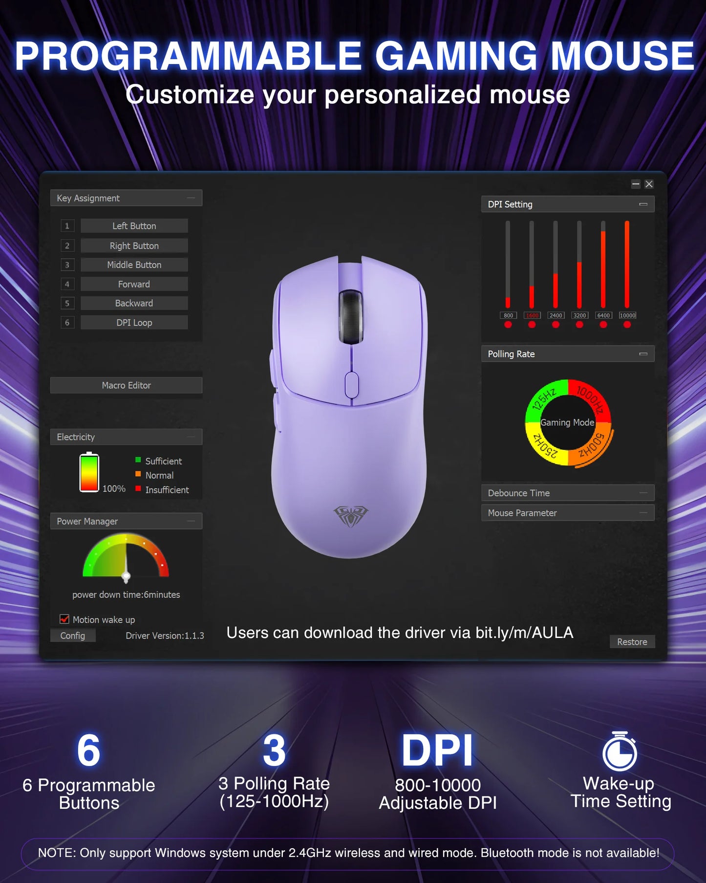 Tri-mode Rechargeable Ergonomic Bluetooth Mouse