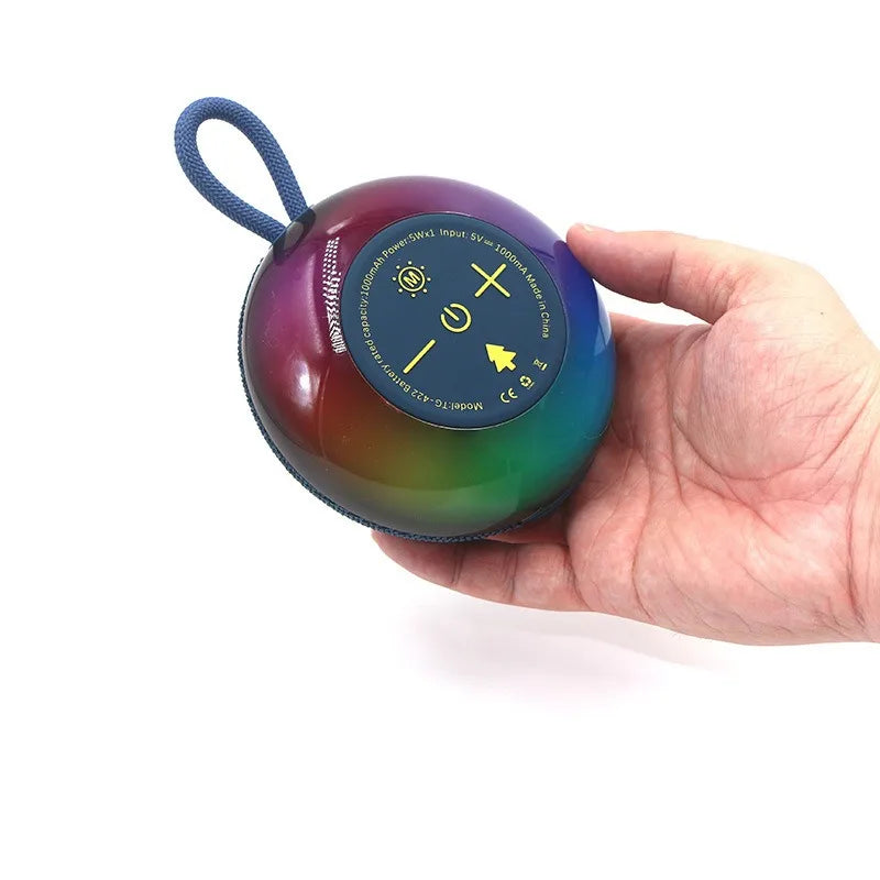 TG422 Portable Bluetooth Wireless Speaker Supports card reading /TWS /FM RadioWith RGB Light Outdoor Hifi Sound Music Player