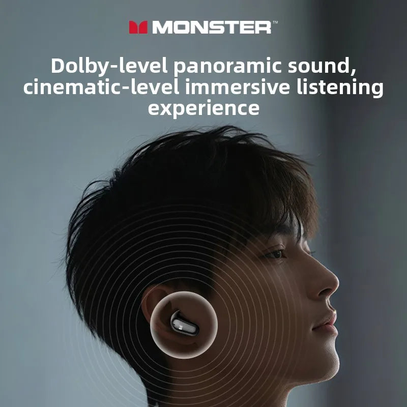 New Monster MQT52 TWS Wireless Bluetooth 5.4 Headset HIFI Stereo Music Gaming Earphones Talking Noise Canceling Earbuds