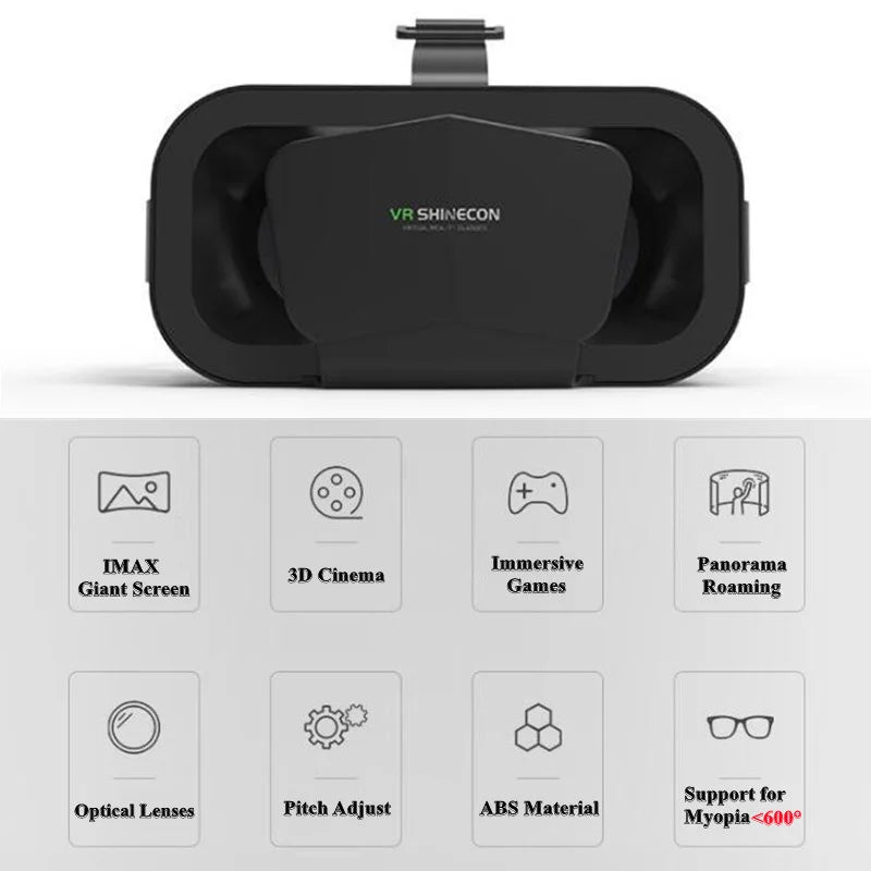 Shinecon Virtual Reality Viar 3D VR Glasses Device Helmet Lenses Headset Goggle Smart For Smartphone Cell Phone Mobile Realidade