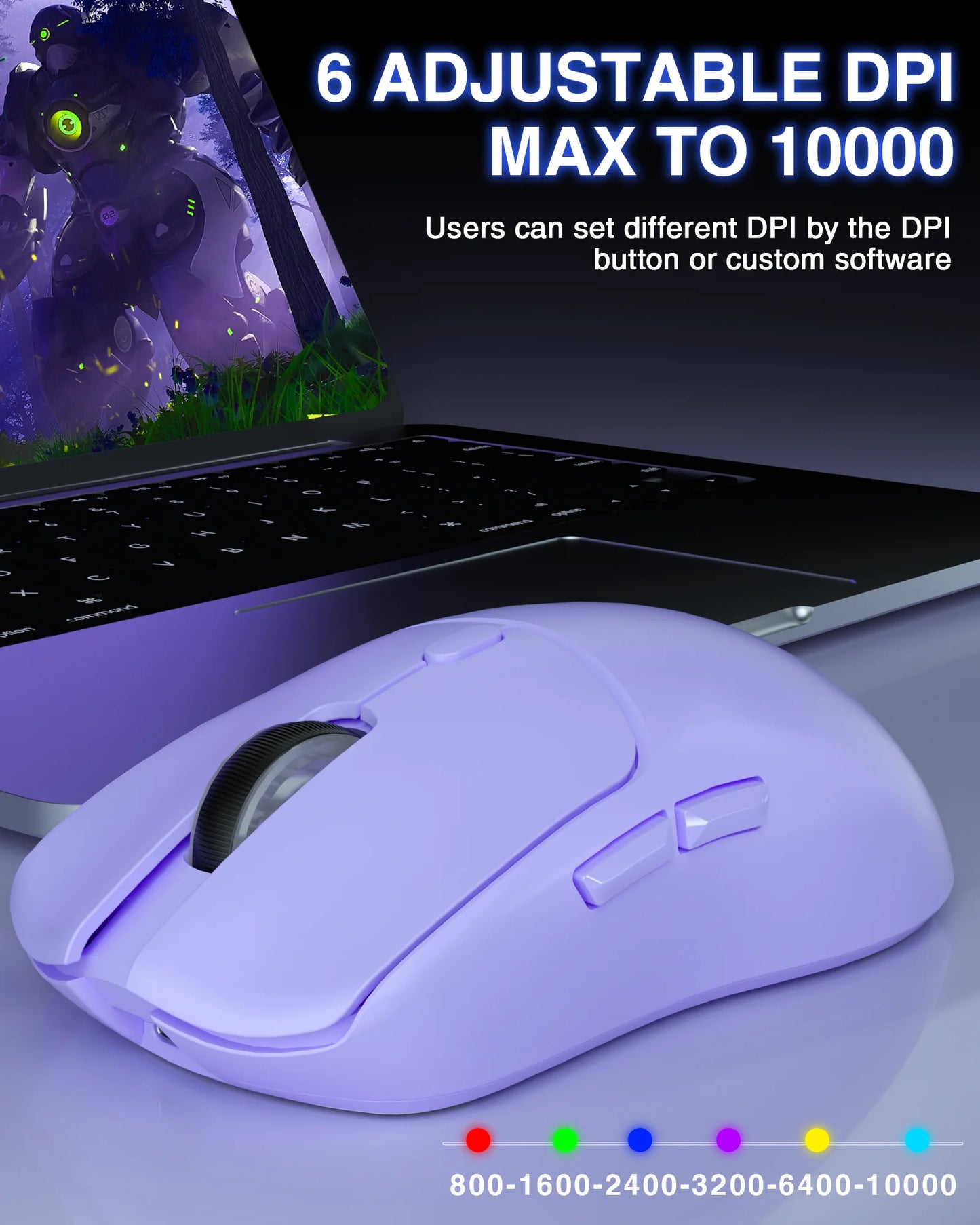 Tri-mode Rechargeable Ergonomic Bluetooth Mouse