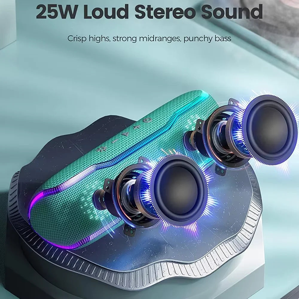 WISE TIGER F10C Outdoor Bluetooth Speaker Stereo Surround Speaker with RGB lights IPX7 Waterproof Subwoofer Speaker Loudspeaker