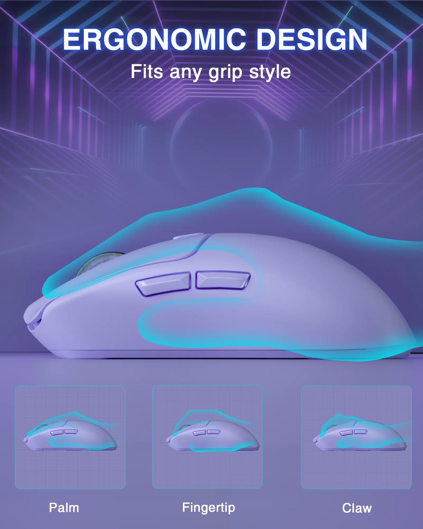 Tri-mode Rechargeable Ergonomic Bluetooth Mouse