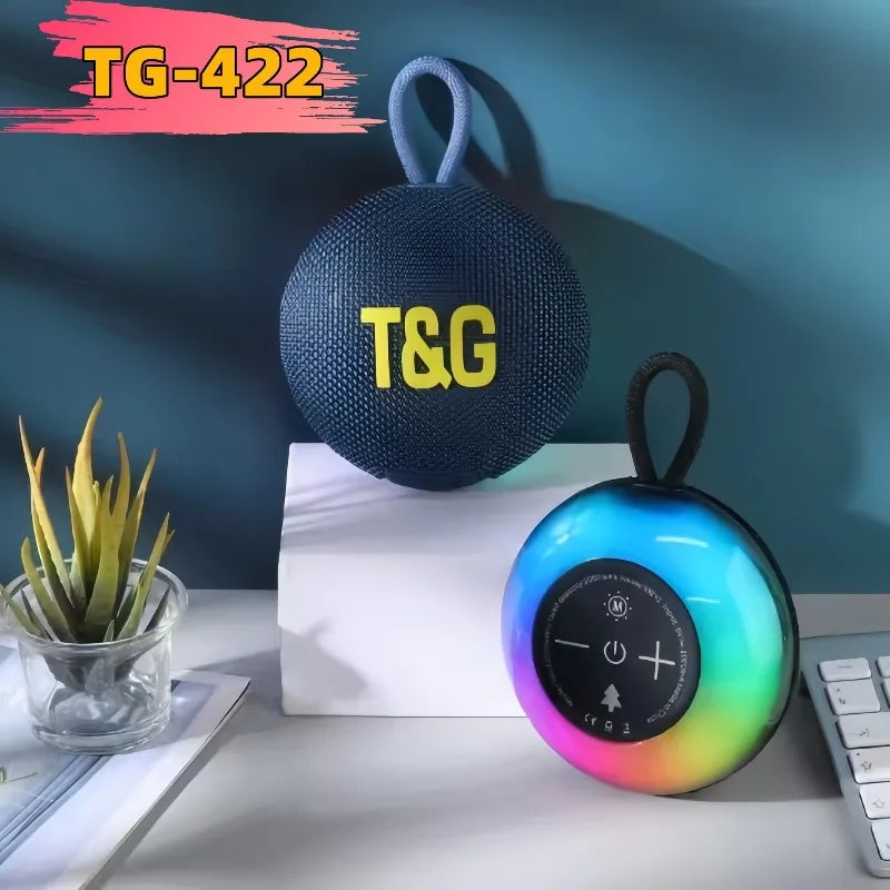 TG422 Portable Bluetooth Wireless Speaker Supports card reading /TWS /FM RadioWith RGB Light Outdoor Hifi Sound Music Player