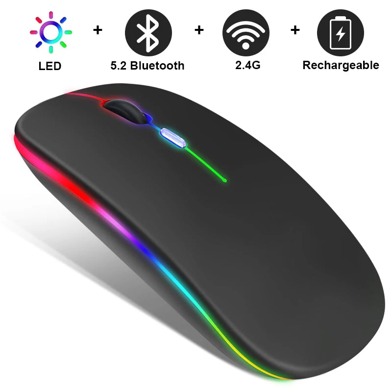 Wireless Mouse RGB Rechargeable Bluetooth