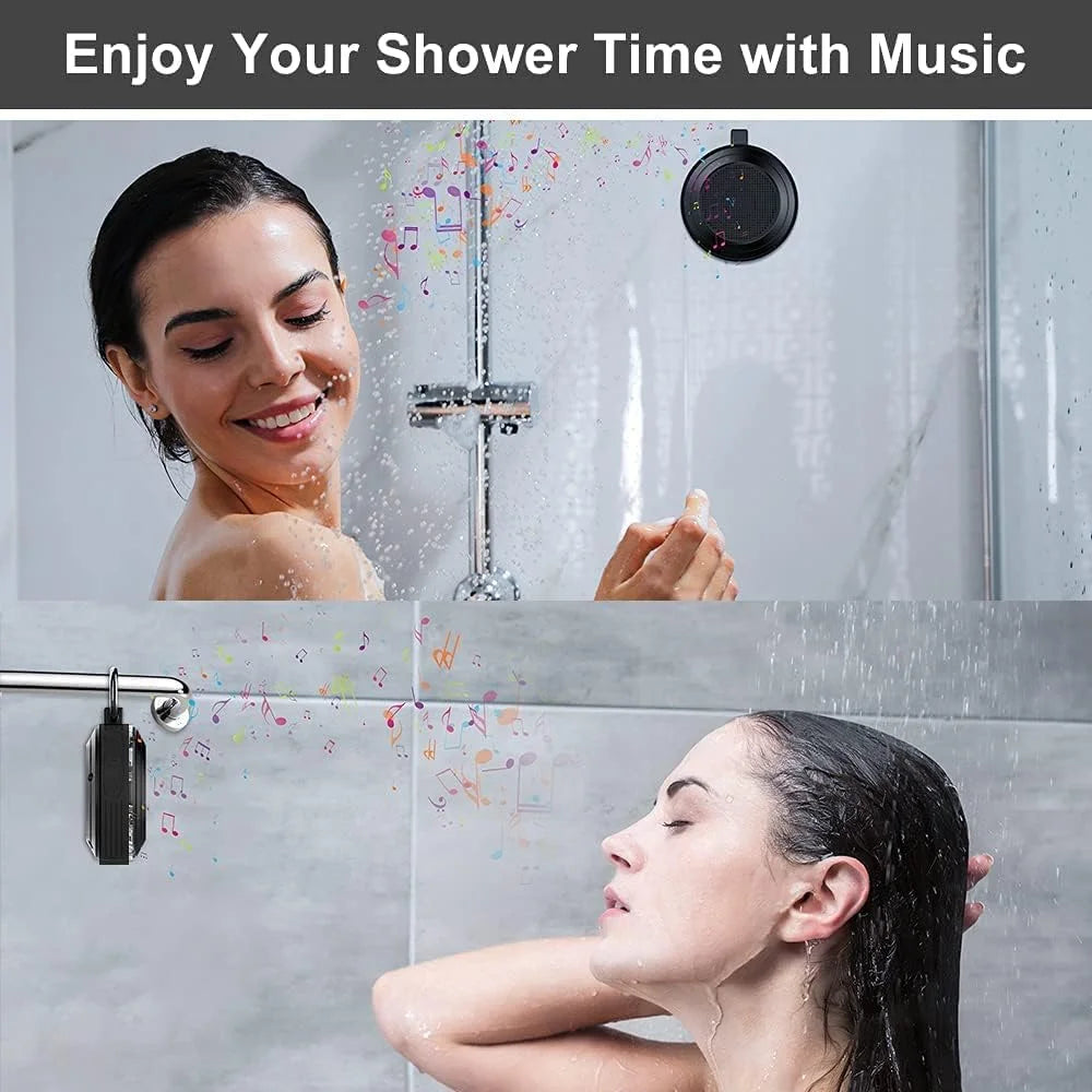 Outdoor Waterproof Bluetooth Speaker, Wireless Portable Mini Shower Travel Speaker with Subwoofer for Sports Pool, Beach, Hiking