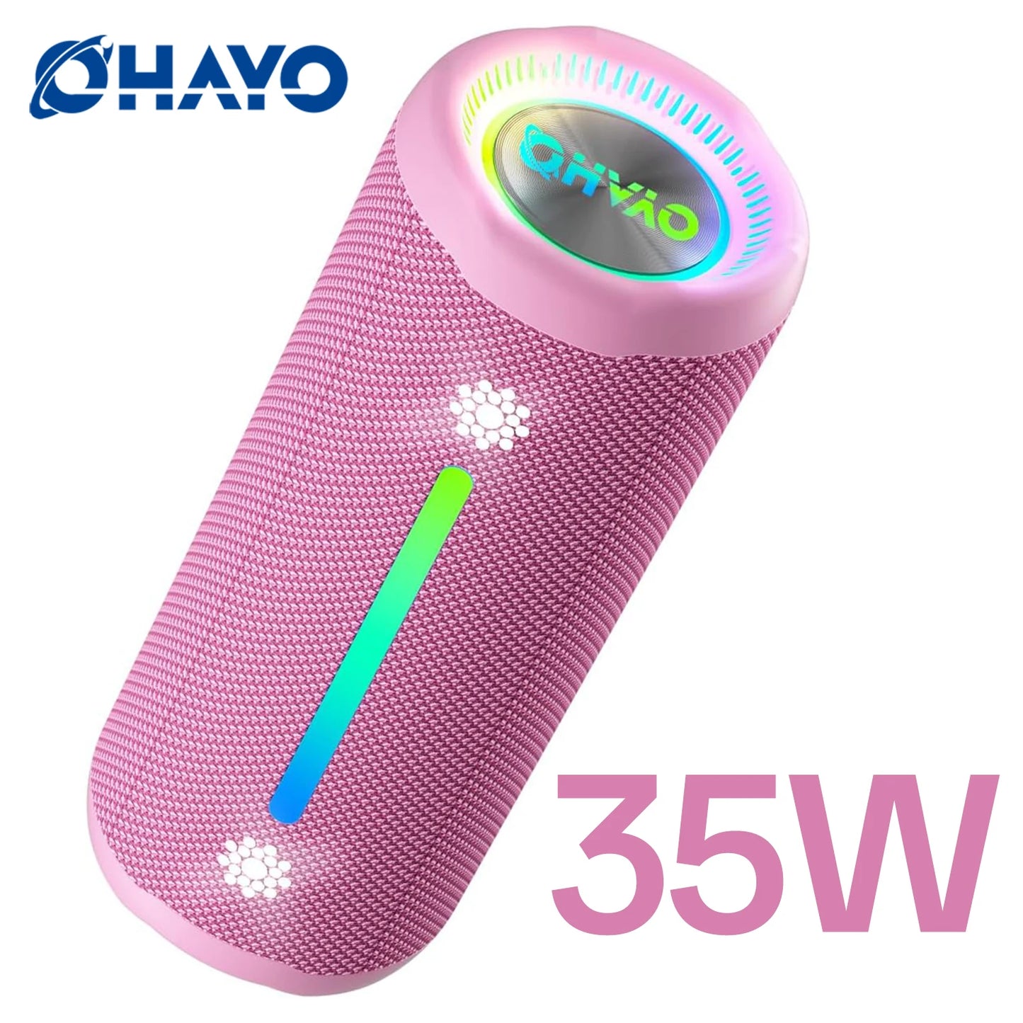 OHAYO X10MAX Bluetooth Speaker 35W - IPX7 Waterproof, Powerful Stereo Sound, 24H Playtime, TWS Pairing, Dazzling Lights, Bass Up