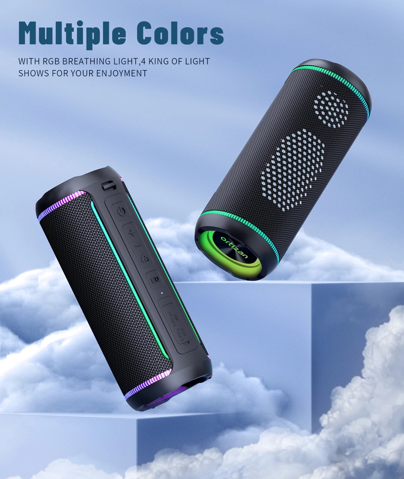 Ortizan X30 Portable Bluetooth Speakers Bass Boost 40W Powerful Wireless IPX7 Waterproof Speaker with 6600mAh Battery USB/TF/AUX