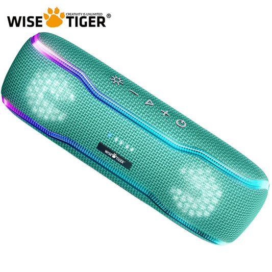 WISE TIGER F10C Outdoor Bluetooth Speaker Stereo Surround Speaker with RGB lights IPX7 Waterproof Subwoofer Speaker Loudspeaker
