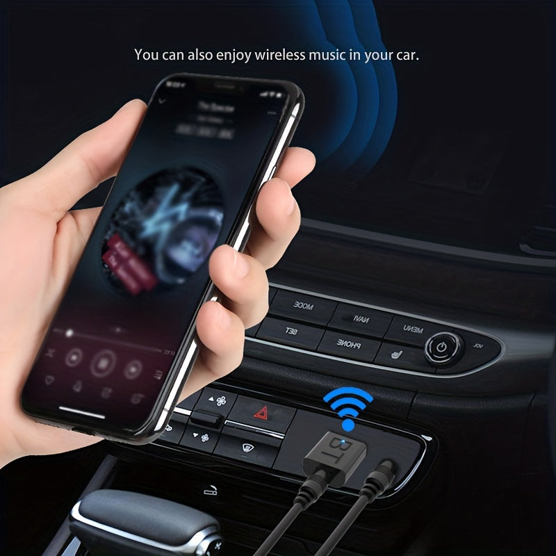 2-in-1 Wireless Bluetooth Transmitter Receiver - Mini 3.5MM AUX Audio Adapter for TV, Speaker, Earphone - LED Indicator, Car Kit, USB Adapter, Compact Design for Easy Portability
