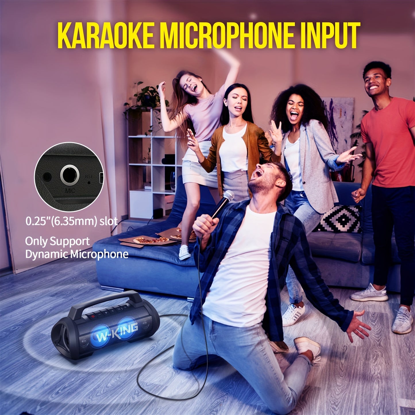 70W W-KING Thunderbolt - Portable Bluetooth Speakers with Waterproof, Bass Boost, DSP, Stereo Pairing, Powerbank, MIC and Long-Lasting Battery Life for Outdoor Party and Travel