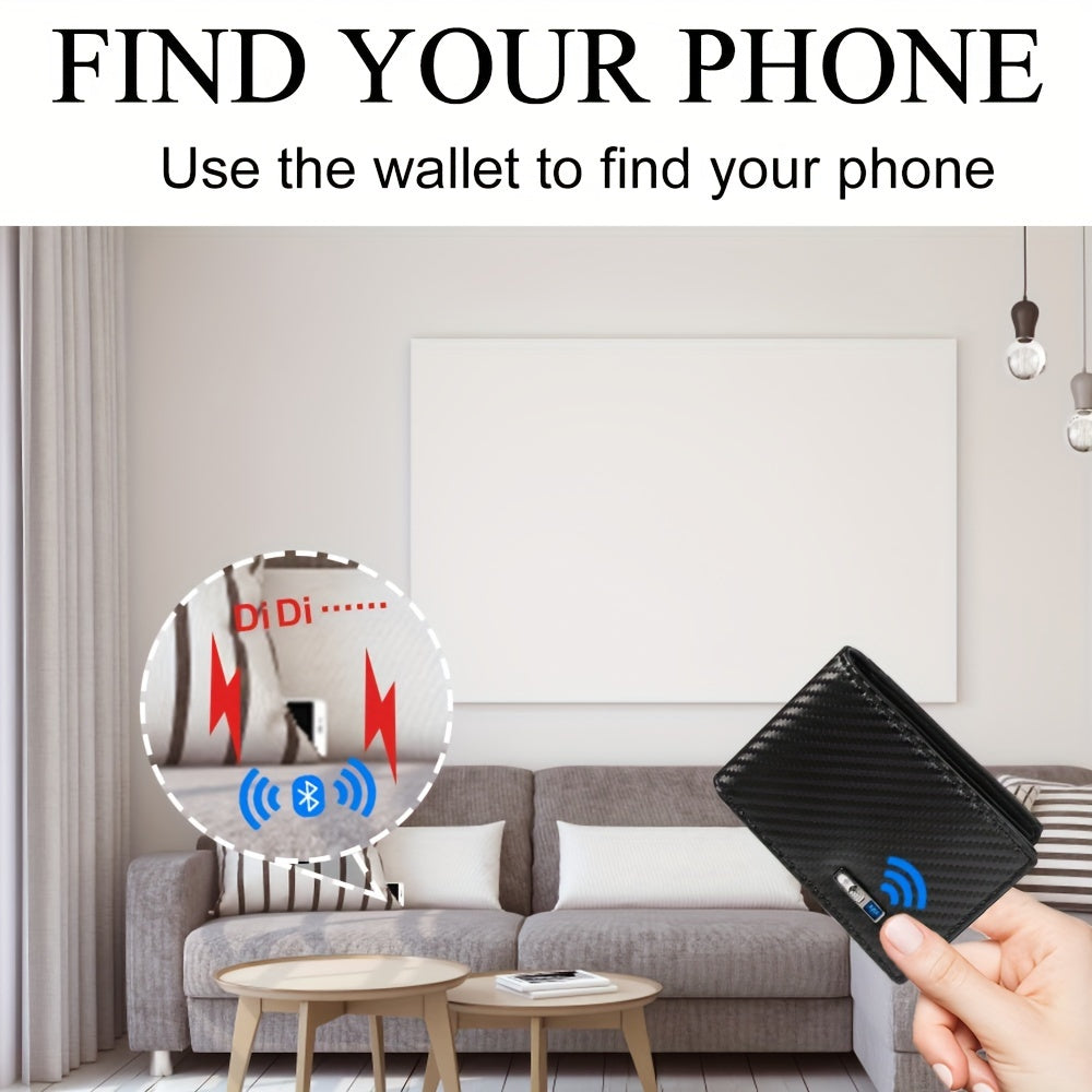 1pc RFID-Protected Mens Smart Anti-Lost Wallet - Slim Card Holder with Bluetooth Tracking - Perfect Thoughtful Gift for Boyfriends, Fathers, and Special Occasions