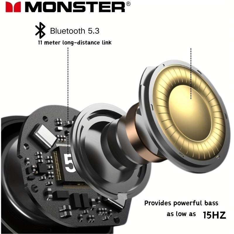 Monster Bluetooth Earbuds - In Ear Earbuds, Type-C Fast Charging, Clear Call, Automatic Noise Reduction, Long Standby Time, Suitable for Gift Giving