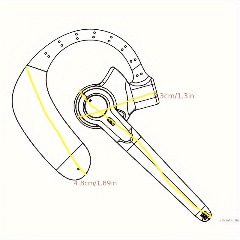 15-Hour Long-Lasting Mpow S12 Wireless Single Ear Bluetooth Headset - AI Noise Cancelling, V5.3 Auriculares Earpiece with Microphone for Trucker, Office, Home Use - Clear Audio and Comfortable Wear