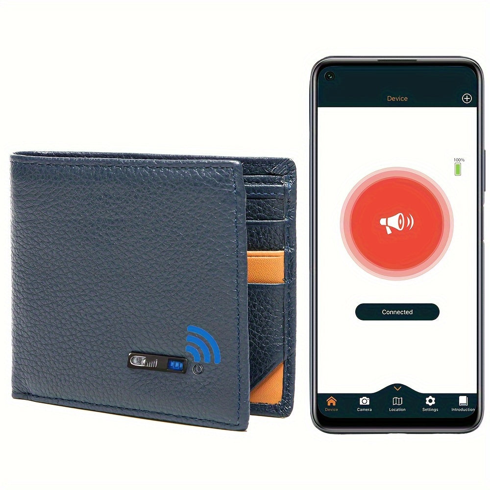 1pc RFID-Protected Mens Smart Anti-Lost Wallet - Slim Card Holder with Bluetooth Tracking - Perfect Thoughtful Gift for Boyfriends, Fathers, and Special Occasions