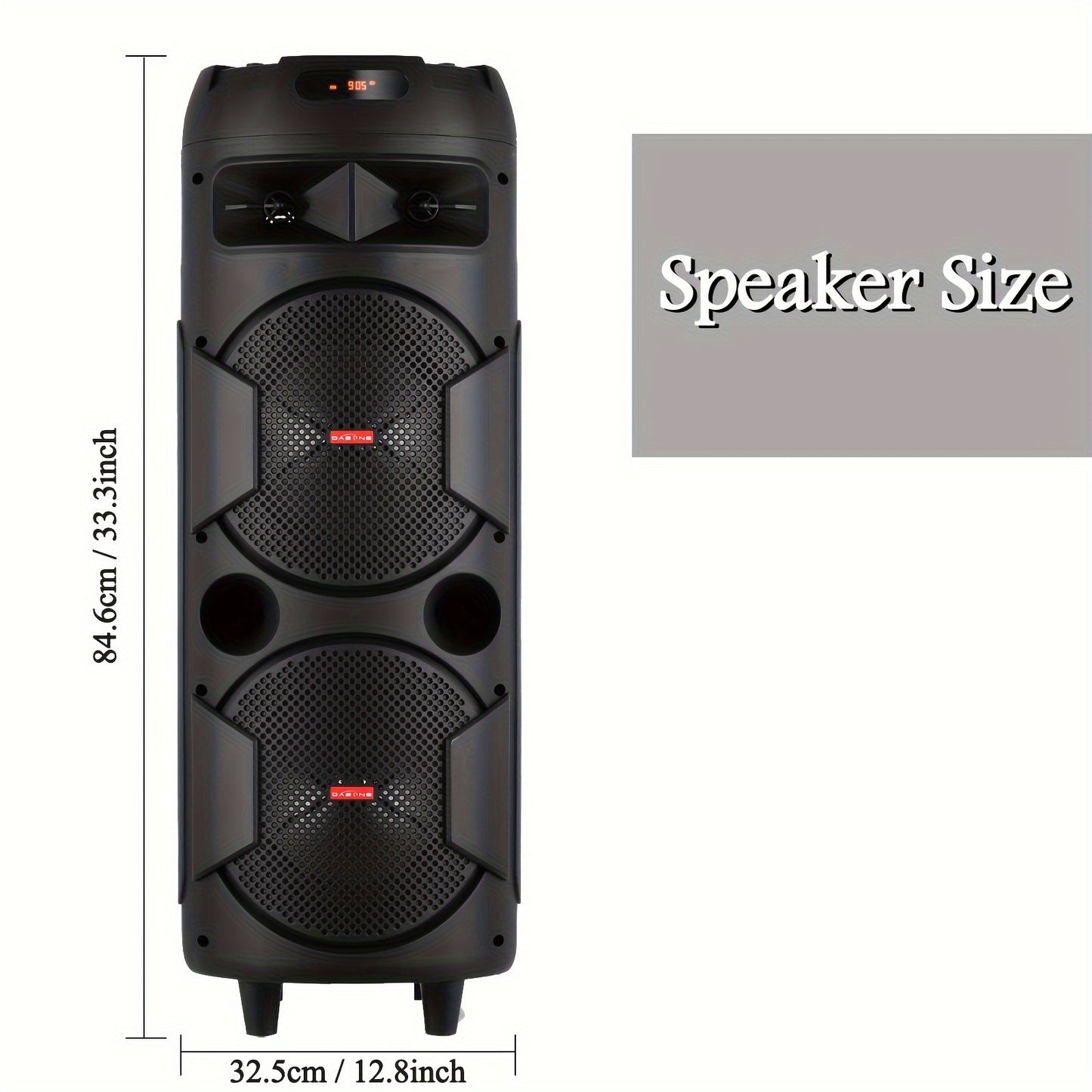 Portable Bluetooth PA Speaker - Dual 8'' Karaoke Speaker System with Microphone, Remote Control & Built-in Rechargeable Battery, MP3/USB/SD, LED Battery Indicator Lights - QS-2821
