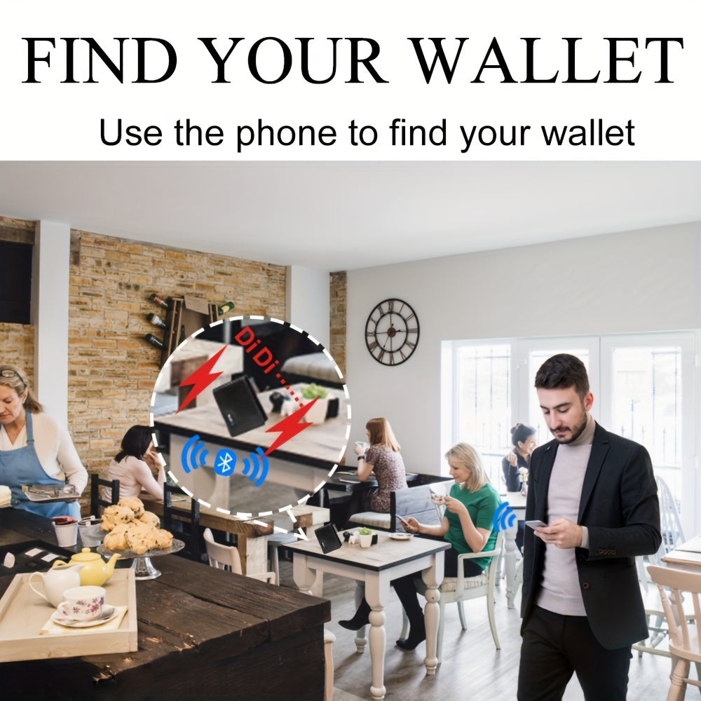 1pc RFID-Protected Mens Smart Anti-Lost Wallet - Slim Card Holder with Bluetooth Tracking - Perfect Thoughtful Gift for Boyfriends, Fathers, and Special Occasions