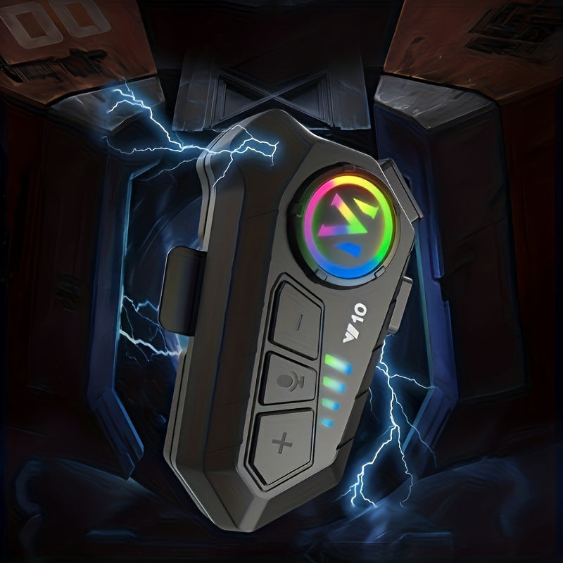 Y10 1000mAh Motorcycle Helmet Headset - Voice Control, Wireless, Hands-Free Calling & Music - For Motorcyclists - Bluetooth Headset - Perfect Gift for Riders